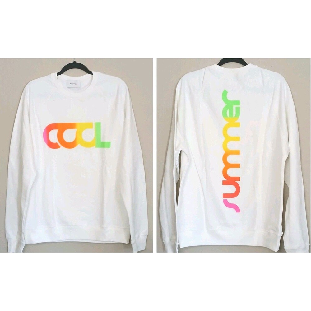 Ports V Unisex Sweatshirt Sz XL White Multi Neon Graphic Cool Summer Italy $229